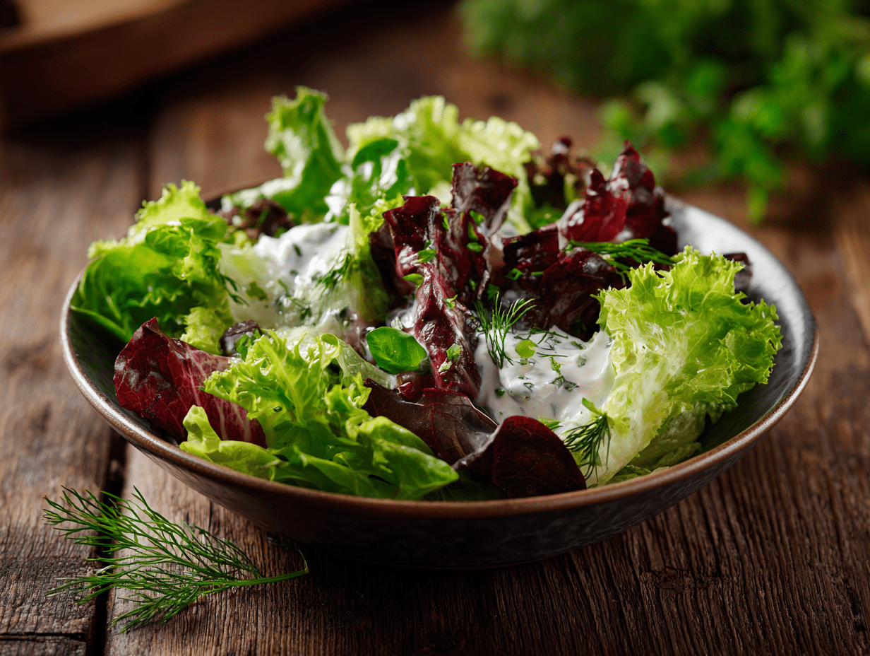 Gr ner Blattsalat Mit Joghurtdressing Gr ner Blattsalat Mit Joghurtdressing